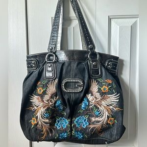 Large GUESS jean purse handbag